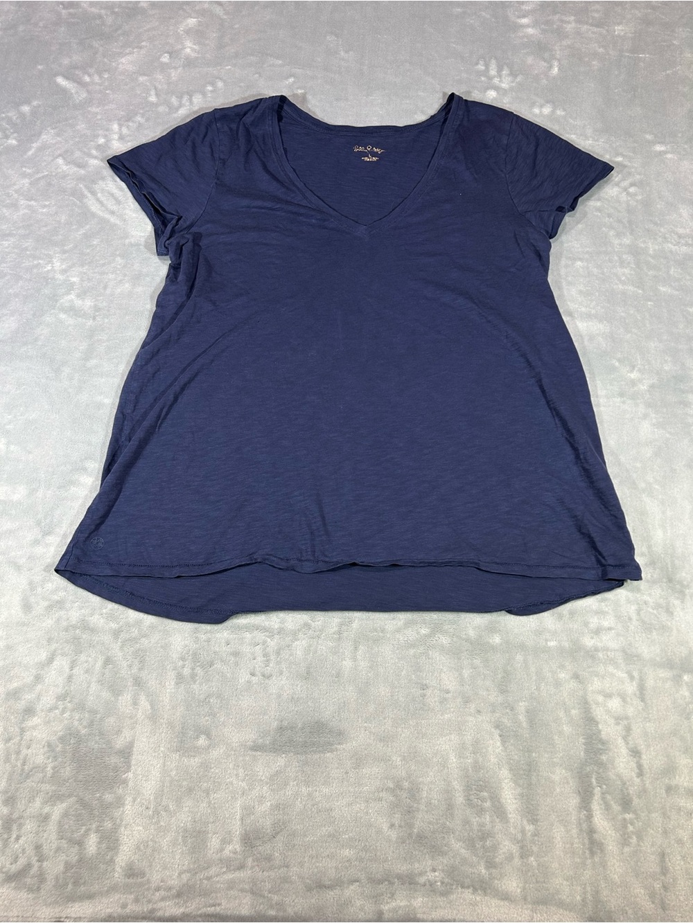 Lilly Pulitzer Womens Vneck Cotton Shirt Navy Sz- L